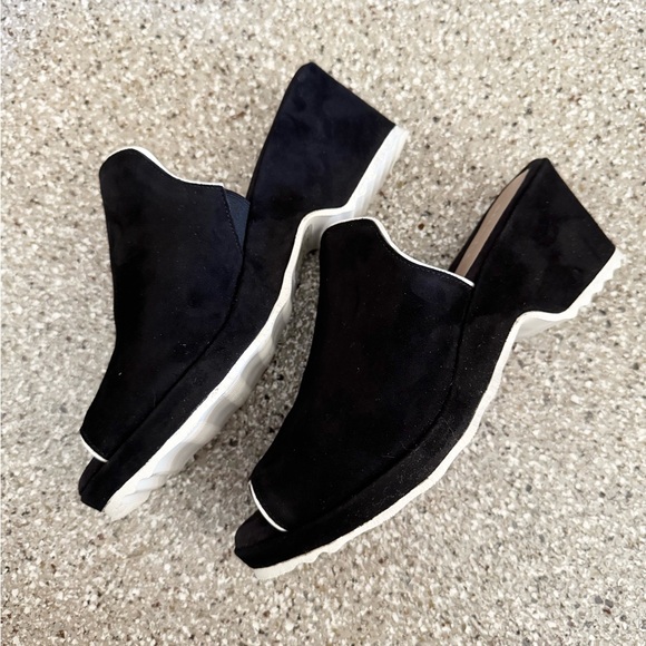 Beautifeel black velvet leather heel mule slip on slides 38 - Picture 2 of 7